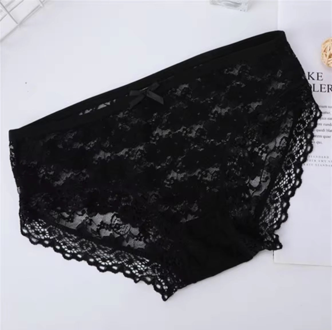 Femme Full Laced Low Waist Panty Crimson Curves