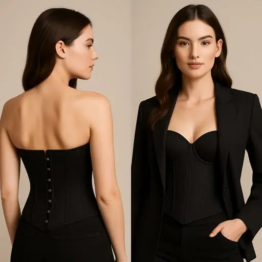 Corset Top Black Crimson Curves