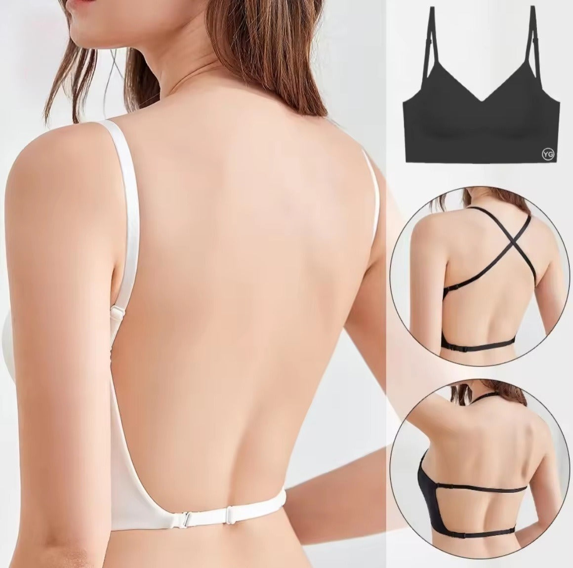 Backura Backless Bralette Crimson Curves