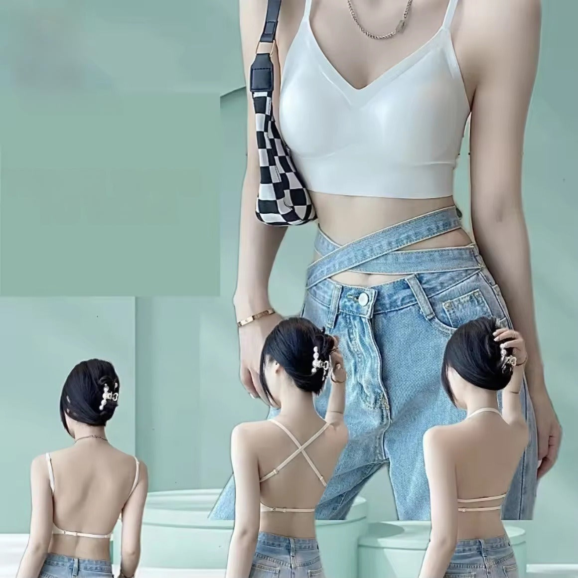 Backura Backless Bralette Crimson Curves