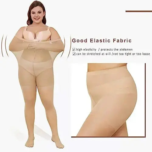 Transparent Plain Nude Stockings Crimson Curves