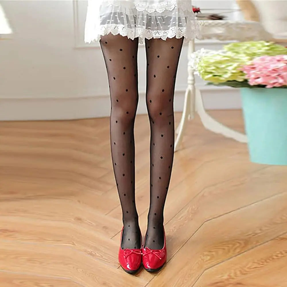 Transparent Black SD-Nude Stockings Crimson Curves
