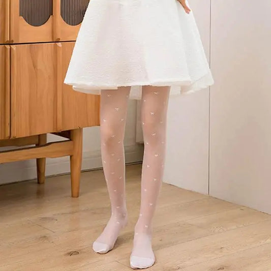 Nude Stockings with Transparent Pink Flower Design Crimson Curves