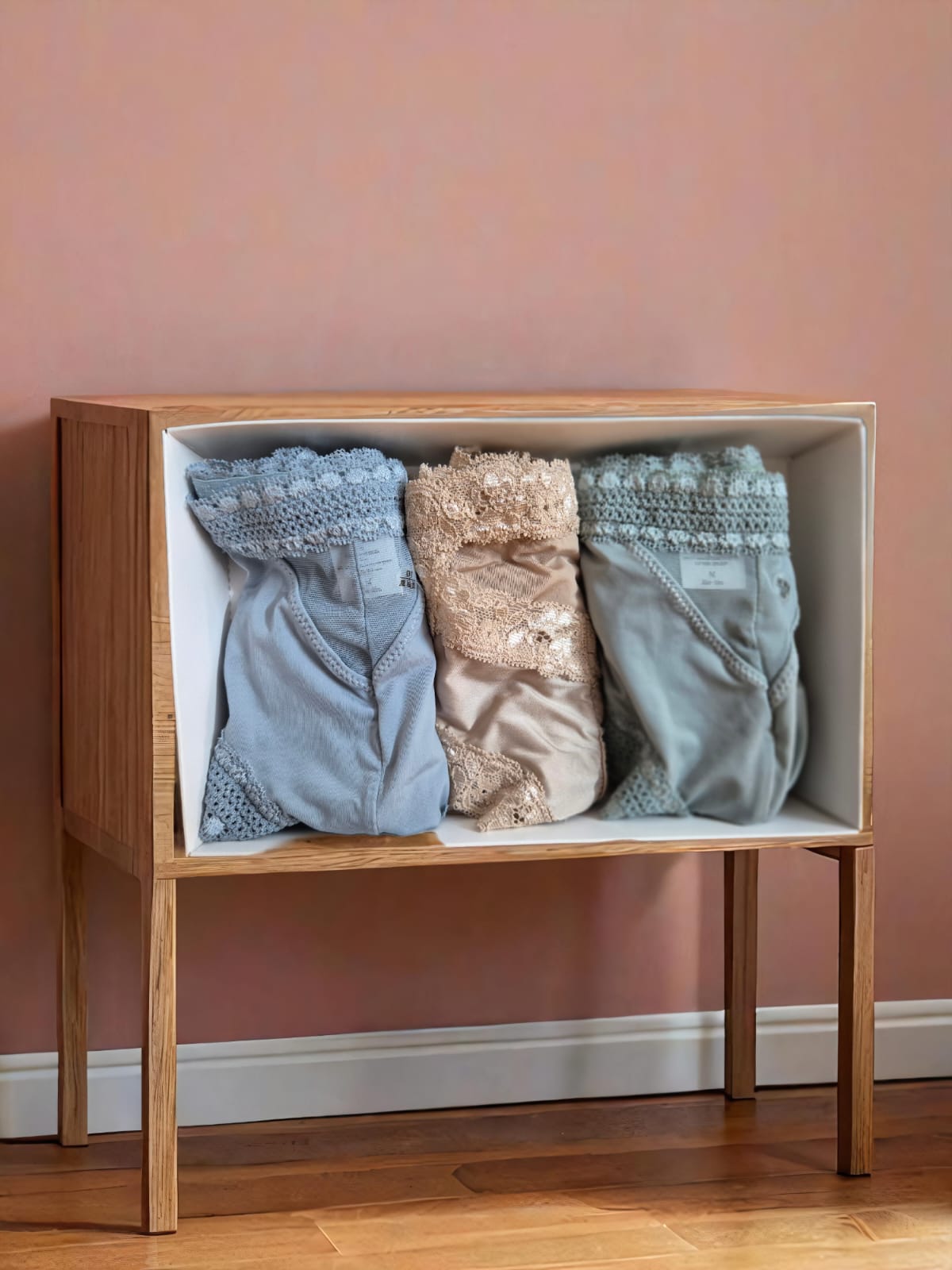 Set of 3 Basic Simple Satin Crimson Curves